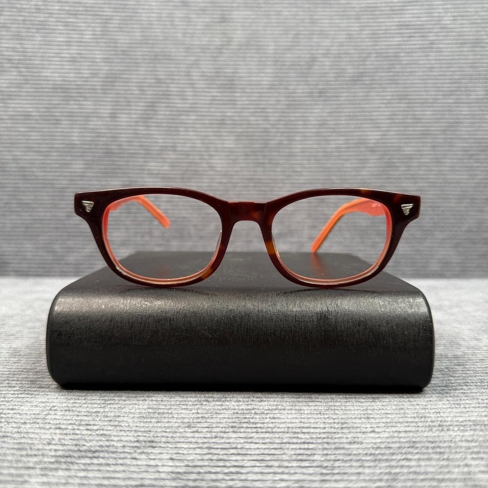 Foxbury 333 C78 Tortoise Orange Rectangular Y2k Eyeglasses Japan 49-19-140